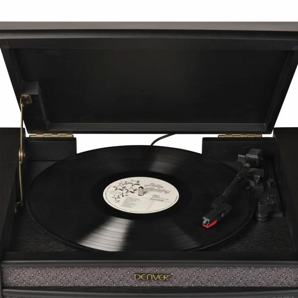 Elegant retro music center – DAB+ FM radio, turntable, cassette deck, CD, USB recorder & AUX – nostalgic hi-fi system with rich sound