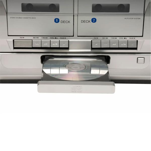 Music center DAB+ avec platine vinyle, CD, double cassette, FM – enregistrement USB : numérisation des disques, CD et cassettes – chaîne stéréo tout‑en‑un