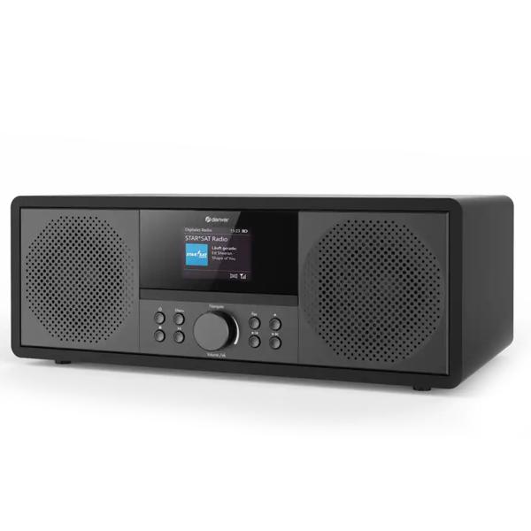 Système musical DAB+/FM avec radio internet, lecteur CD, Bluetooth, WiFi, 2x10W RMS : parfait pour le bureau, la chambre et le salon - design élégant, noir