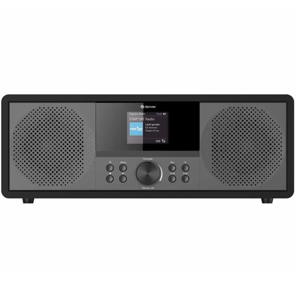 Système musical DAB+/FM avec radio internet, lecteur CD, Bluetooth, WiFi, 2x10W RMS : parfait pour le bureau, la chambre et le salon - design élégant, noir