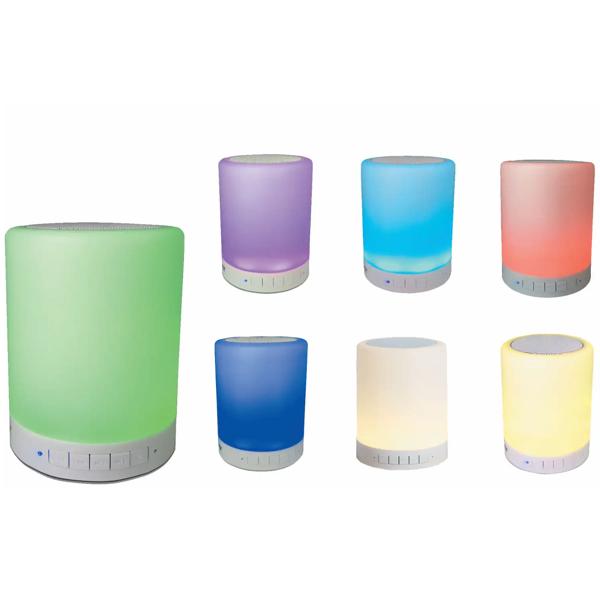 Enceinte Bluetooth 5.0 compacte : avec 7 effets lumineux LED, radio FM, emplacement pour carte microSD, kit mains libres – batterie 1200 mAh, parfaite pour les fêtes