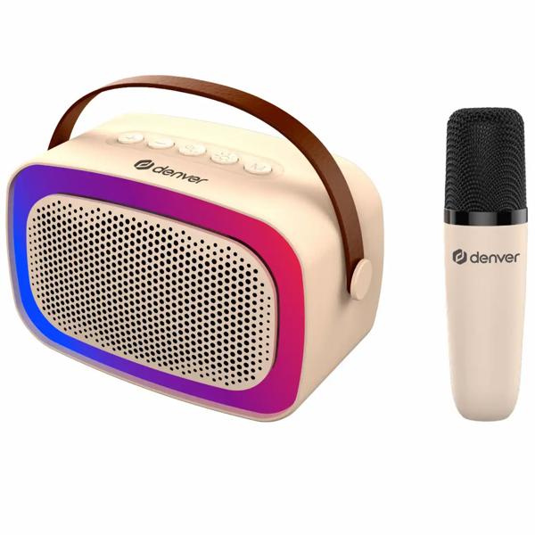 Enceinte Bluetooth 100W karaoke box avec micro et jeu de lumières LED : enceinte de fête portable, son et basses au top, AUX/USB/MicroSD – idéale pour les soirées