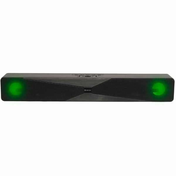 Mini barre de son Bluetooth 5.0 avec éclairage LED et support pour smartphone, parfaite pour PC/TV/gaming - éclairage LED brillant, fonction mains libres et USB/MicroSD