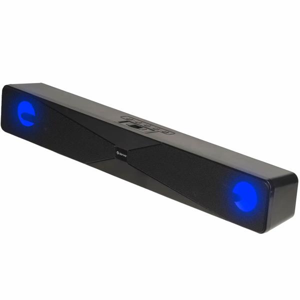 Mini barre de son Bluetooth 5.0 avec éclairage LED et support pour smartphone, parfaite pour PC/TV/gaming - éclairage LED brillant, fonction mains libres et USB/MicroSD