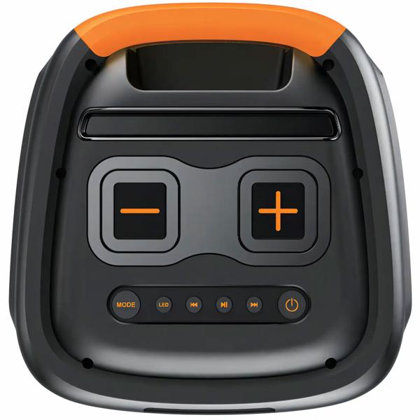 Enceinte de fête Bluetooth mobile 600W : enceinte trolley avec 6 effets lumineux LED, TWS, 2x8“ woofers & microphone – puissante boîte à musique sur batterie