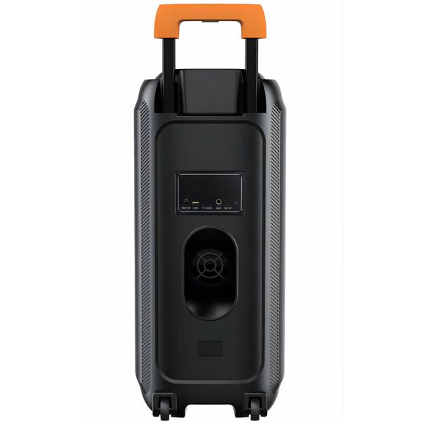 Enceinte de fête Bluetooth mobile 600W : enceinte trolley avec 6 effets lumineux LED, TWS, 2x8“ woofers & microphone – puissante boîte à musique sur batterie