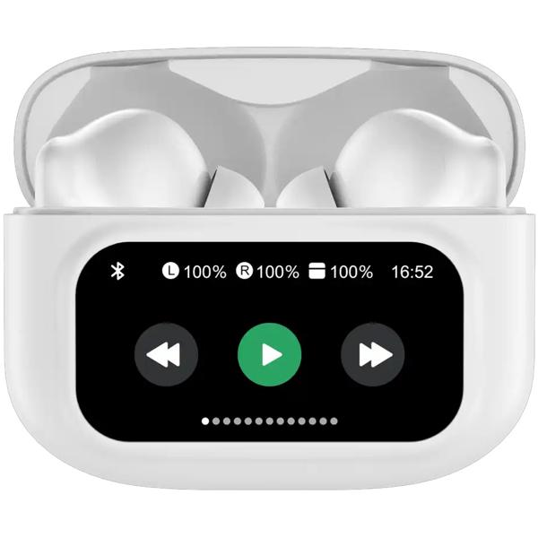 Wireless in-ear headphones: intuitive LCD touchscreen, ANC, 4‑mic ENC for crystal-clear calls, 6–7 h battery – perfect for business, sports & travel