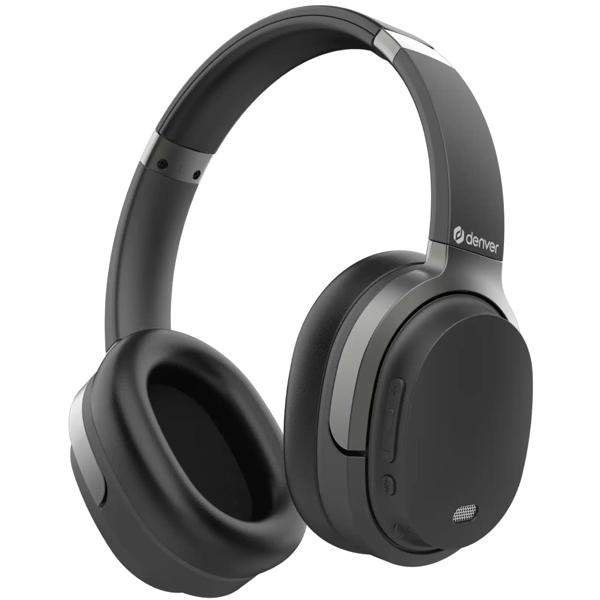 Bluetooth Over-Ear Kopfhörer Schwarz mit ANC - Active Noise Cancelling: Headset mit Mikrofon & AUX - Perfekt für Reise, Büro, Homeoffice 