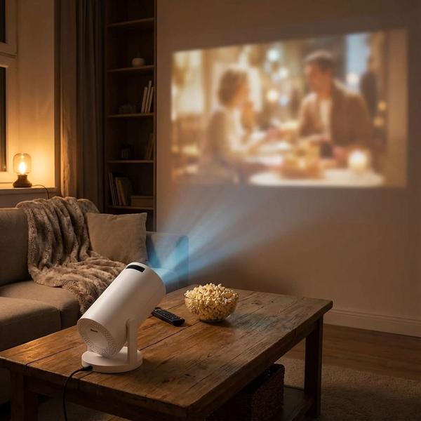 Beamer home cinema compatto incl. telecomando: proiettore HD 120“, Bluetooth, HDMI, AUX e USB - perfetto per gaming, film e presentazioni