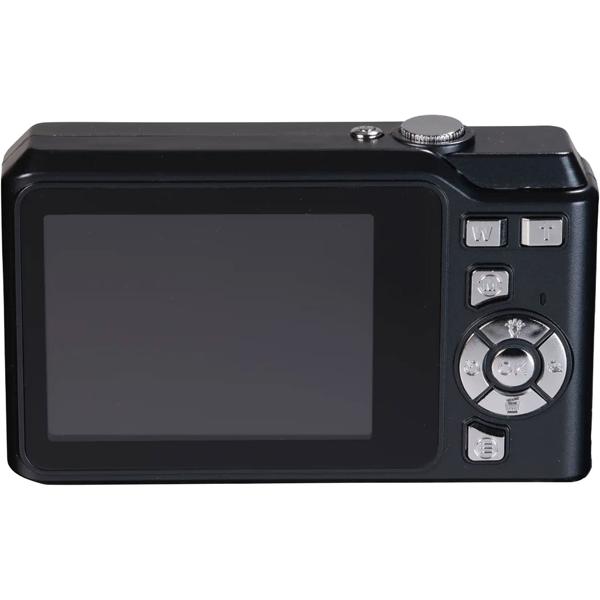 Appareil photo numérique 48 MP, vidéo Full HD 1080p et capteur CMOS 5 mégapixels, noir ; appareil photo compact pour voyage et vlogging – photos et vidéos ultra nettes