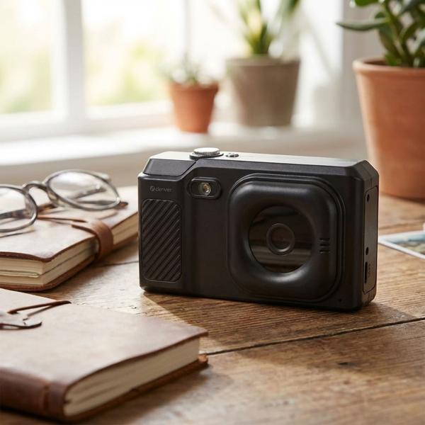 Appareil photo numérique 48 MP, vidéo Full HD 1080p et capteur CMOS 5 mégapixels, noir ; appareil photo compact pour voyage et vlogging – photos et vidéos ultra nettes
