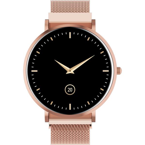 Smartwatch Bluetooth Or Rose, Écran AMOLED 1,32“ : IP68 Étanche, Capteur Tension/Cardio/SpO₂/Stress - Parfaite pour le sport, les appels & le fitness