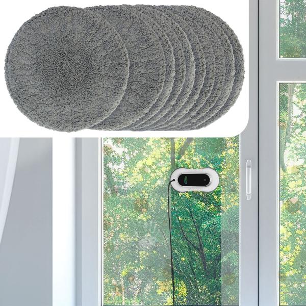 Set of 10 replacement pads for CH9803 window cleaning robot – microfibre wiping cloths for cleaning robot, durable, high dirt absorption, precise fit & soft