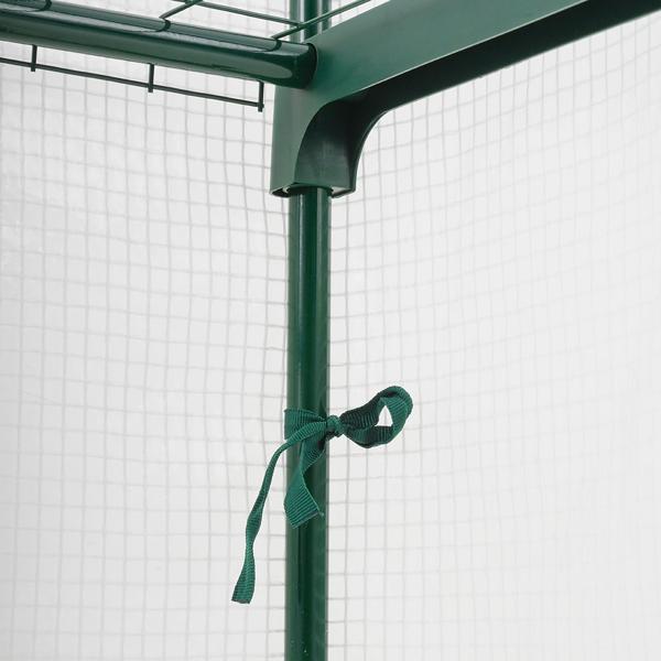 Plastic film greenhouse 49x69x160 cm with 4 levels, stable propagation house with 120gsm PE mesh film, roll-up door, steel frame & plug-in system for balcony and garden