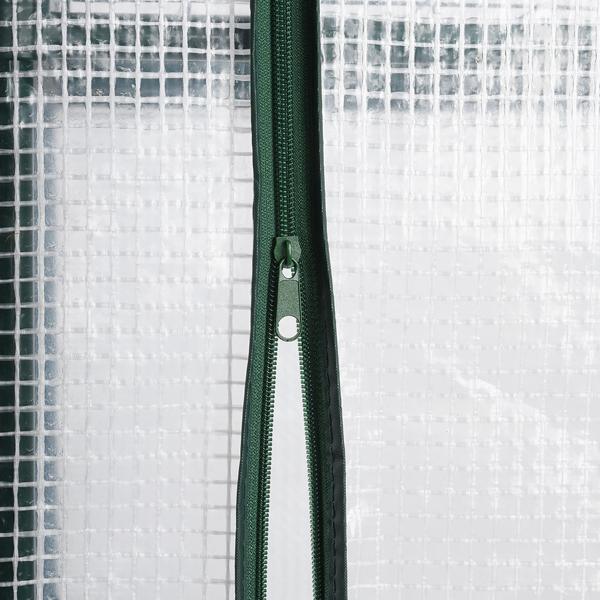 Plastic film greenhouse 49x69x160 cm with 4 levels, stable propagation house with 120gsm PE mesh film, roll-up door, steel frame & plug-in system for balcony and garden