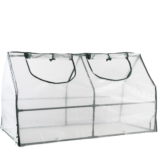 Foil greenhouse 120x60x60 cm, tomato house with A-roof, 16 mm galvanized steel, 140 g/m² PE film, UV protection & 2 windows with zipper