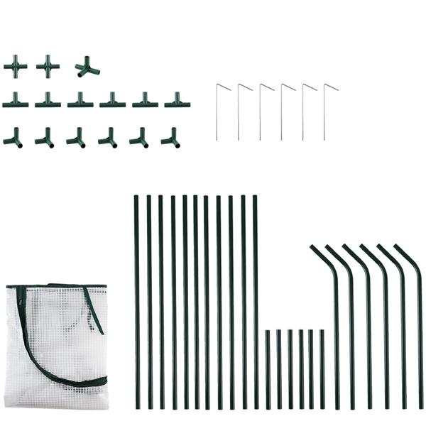 Foil greenhouse 120x60x60 cm, tomato house with A-roof, 16 mm galvanized steel, 140 g/m² PE film, UV protection & 2 windows with zipper
