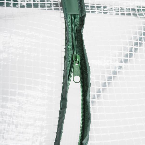 Foil greenhouse 120x60x60 cm, tomato house with A-roof, 16 mm galvanized steel, 140 g/m² PE film, UV protection & 2 windows with zipper