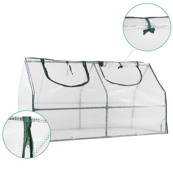 Foil greenhouse 120x60x60 cm, tomato house with A-roof, 16 mm galvanized steel, 140 g/m² PE film, UV protection & 2 windows with zipper