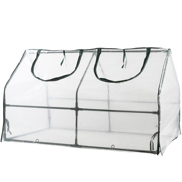 Foil greenhouse 120x60x60 cm, tomato house with A-roof, 16 mm galvanized steel, 140 g/m² PE film, UV protection & 2 windows with zipper