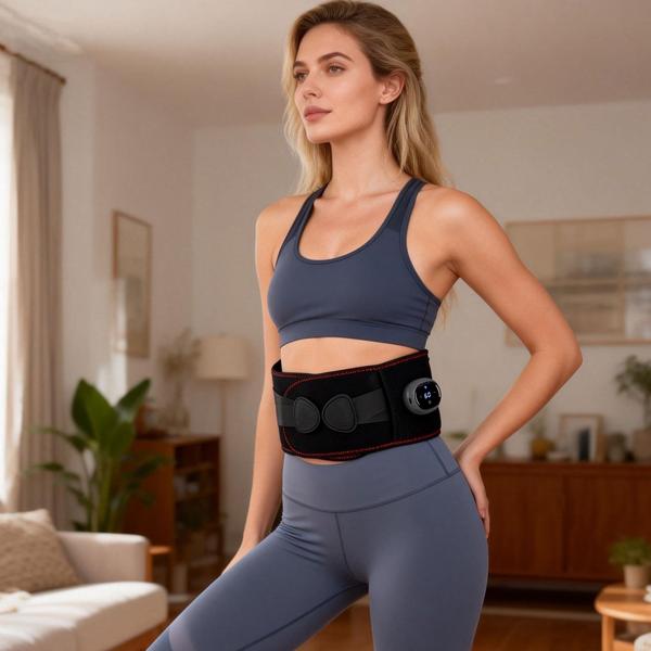 Cintura lombare riscaldante con massaggio, fascia termica a batteria per la zona lombare, 5 livelli, 152 cm, senza fili, rilassante e benefica, USB-C