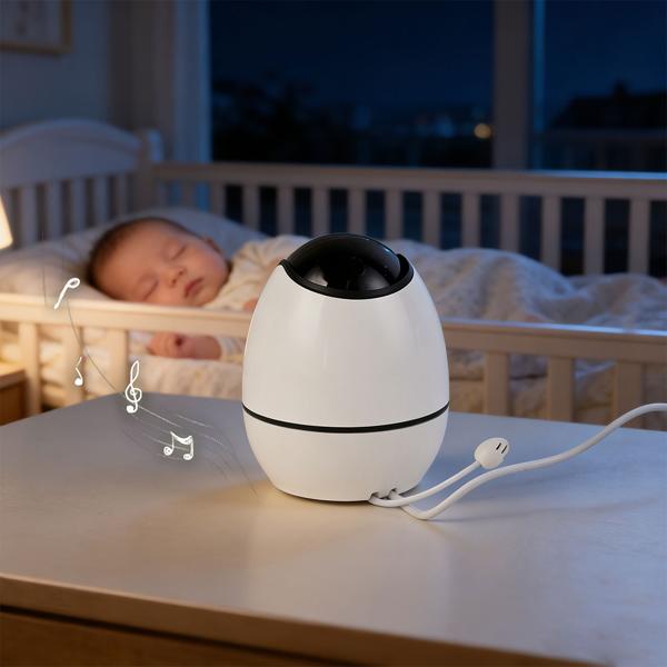HD surveillance camera with monitor, pan & tilt: SOS wireless emergency transmitter, two-way audio, night vision – ideal for seniors