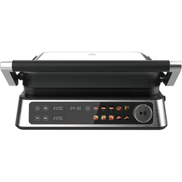 Versatile grill a contatto con display a colori e 2 zone: potente grill elettrico per bistecche, sandwich, pesce e verdure – perfetto grill da tavolo