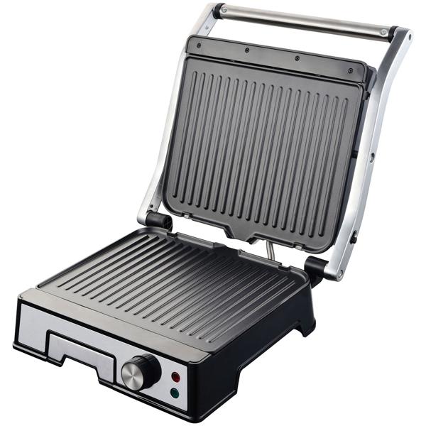 Grill a contatto potente da 2000 W con rivestimento antiaderente – ideale come pratico grill da tavolo per bistecche succose e sandwich