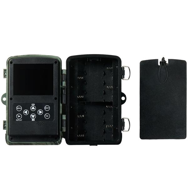 4K-UHD-Wildkamera mit 2 PIR Bewegungsmeldern, Smartphone Live Übertragung, Nachtsicht mit 42 IR LEDs, Farbmonitor, WLAN, Stand-by 8 Monate, IP65