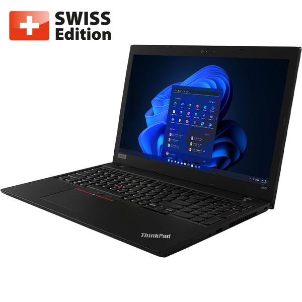 Lenovo ThinkPad L590 15.6 inch FHD laptop, Intel Core i3 8th gen, 16 GB RAM, 1 TB SSD, Swiss keyboard layout, professionally refurbished, notebook