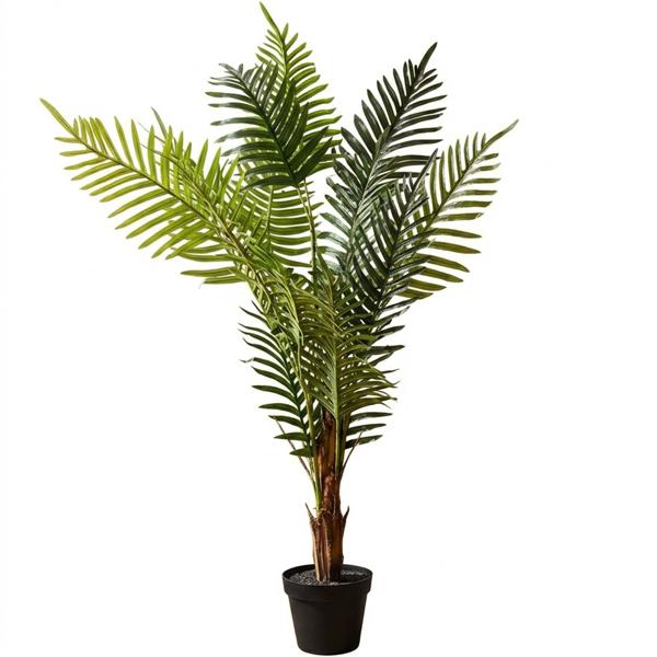 Exotic Madagascar palm artificial plant 120 cm: large decorative palm, low maintenance – artificial indoor plant for office and living room