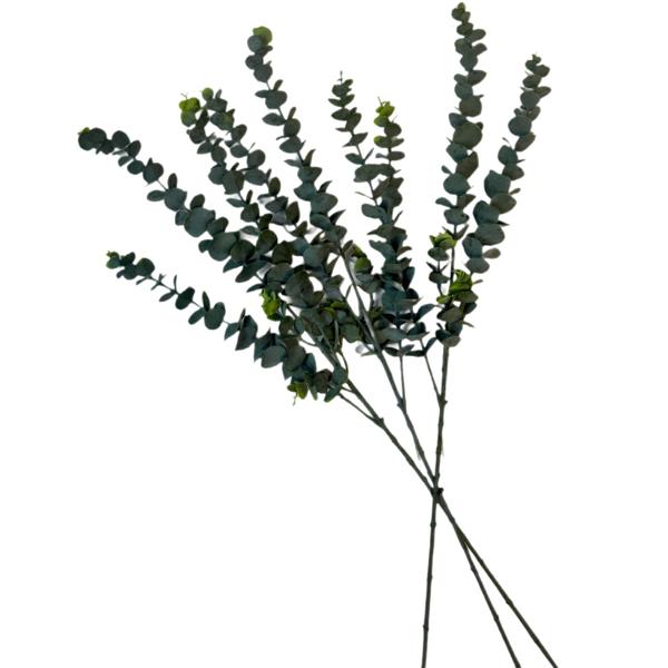 Élégantes branches d’eucalyptus artificielles 80 cm – branches décoratives réalistes idéales pour vase et couronne – lot de 3, effet naturel et durable