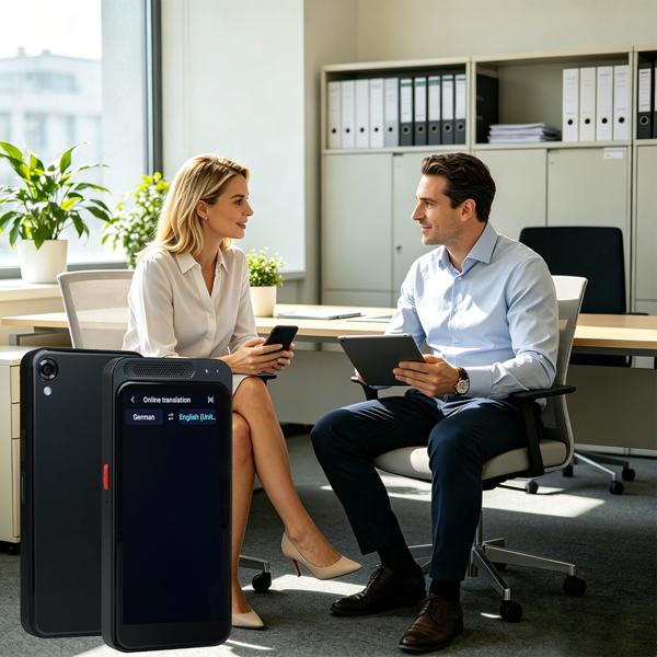 Revolutionary real-time translator: 150 languages, instant translation, text & voice function, currency converter, large display, AI chatbot