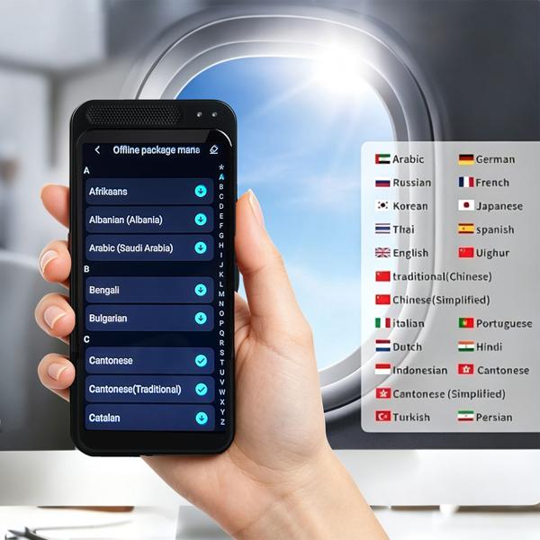 Revolutionary real-time translator: 150 languages, instant translation, text & voice function, currency converter, large display, AI chatbot