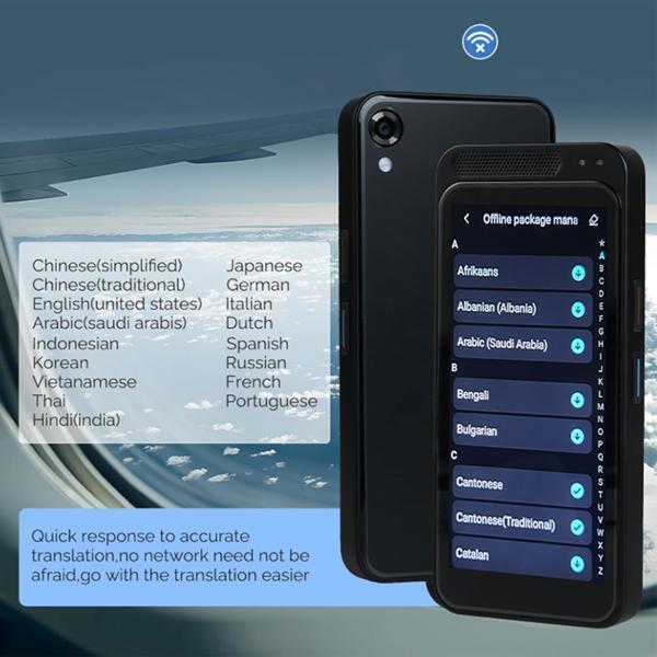 Revolutionary real-time translator: 150 languages, instant translation, text & voice function, currency converter, large display, AI chatbot