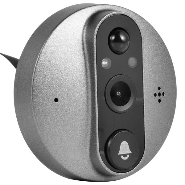 Judas de porte WiFi avec caméra, vidéo 3 MP, écran LCD 4,3“, sonnette, vision nocturne, détecteur de mouvement, interphone de porte avec audio bidirectionnel