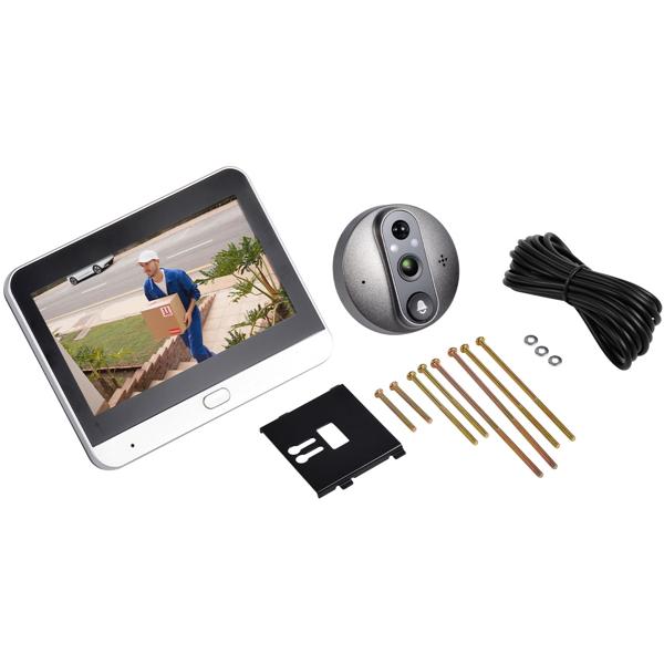 Judas de porte WiFi avec caméra, vidéo 3 MP, écran LCD 4,3“, sonnette, vision nocturne, détecteur de mouvement, interphone de porte avec audio bidirectionnel