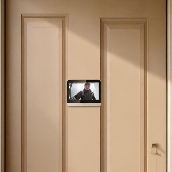 Judas de porte WiFi avec caméra, vidéo 3 MP, écran LCD 4,3“, sonnette, vision nocturne, détecteur de mouvement, interphone de porte avec audio bidirectionnel