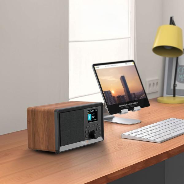 Retro DAB+ Radio: Digitalradio mit Bluetooth, Wecker, USB, AUX & Fernbedienung - Edles Küchenradio & Tischradio mit Top-Sound