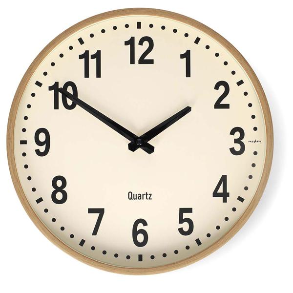 Moderno orologio da parete effetto legno, 30 cm – Orologio silenzioso senza ticchettio – Elegante orologio da parete per ufficio, cucina e soggiorno – Movimento al quarzo analogico preciso e silenzioso