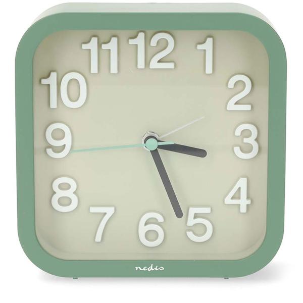 Retro Wecker Analog ohne Ticken - Leise Tischuhr in Grün - Modernes Design Quarzwecker für Nachttisch & Büro - Kompakt & Batteriebetrieben