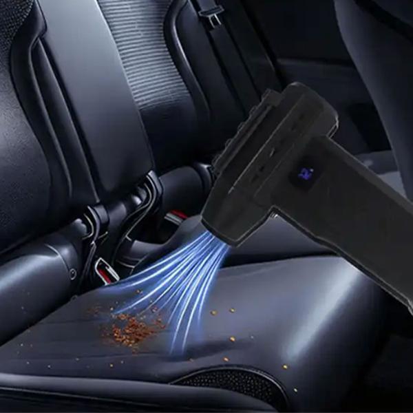 Cordless hand blower 110,000 rpm, powerful mini leaf blower with USB‑C & LED, 6000 mAh air duster dust blower for PC, car, keyboard cleaning and more