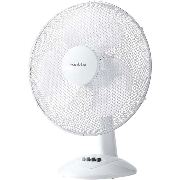 Ventilateur de table blanc puissant – ventilateur avec oscillation et 3 vitesses – ventilateur 45W, idéal pour bureau et home office