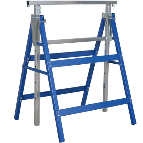 Set di 2 cavalletti pieghevoli regolabili in altezza 800–1300 mm, robusta struttura in acciaio a sezione quadra con portata fino a 200 kg, pieghevole salvaspazio con certificazione TÜV/GS