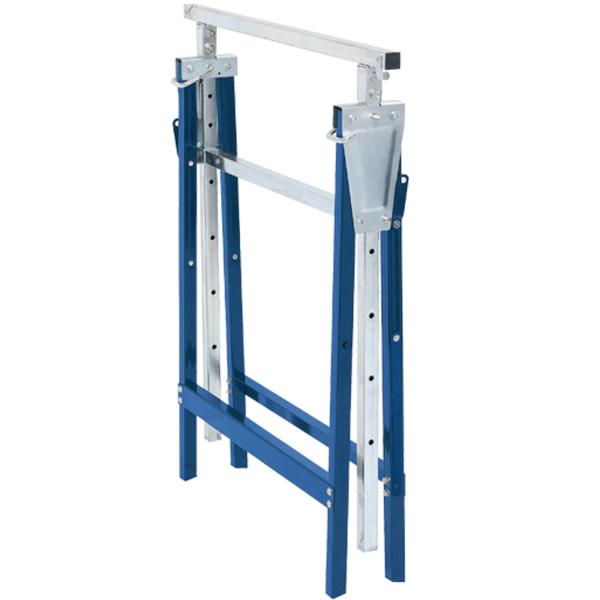 Set di 2 cavalletti pieghevoli regolabili in altezza 800–1300 mm, robusta struttura in acciaio a sezione quadra con portata fino a 200 kg, pieghevole salvaspazio con certificazione TÜV/GS