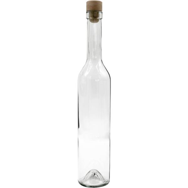 8er Set Glasflaschen 500ml mit Korkenverschluss - Transparente Likörflaschen aus Glas zum Befüllen & Lagern, wiederverwendbar