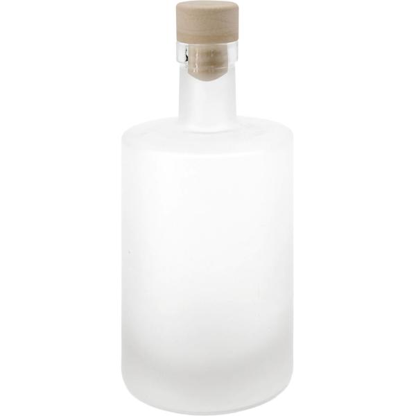 Set of 12 500 ml glass bottles with cork closure – matte glass liqueur bottles for filling & storage, reusable