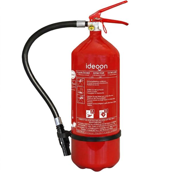 Extincteur à mousse 6 L sans fluor, classe de feu A B, extincteur avec manomètre et support mural, 21A 144B, appareil d’extinction avec tuyau en caoutchouc