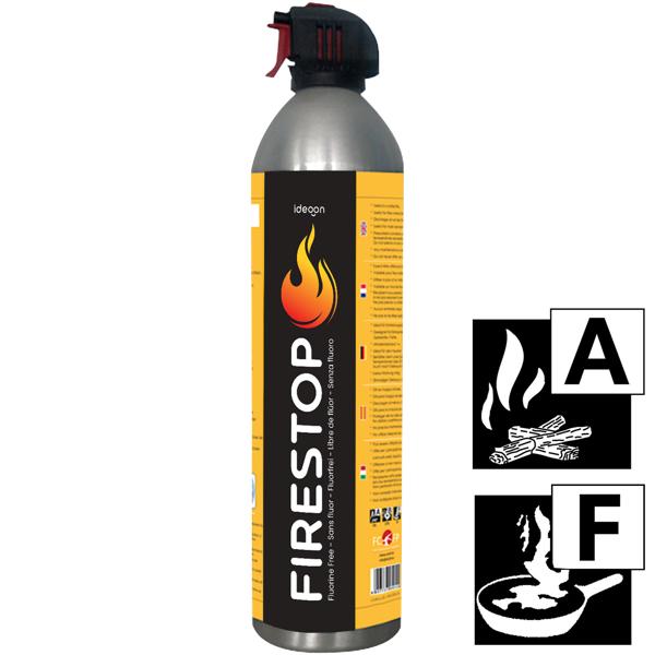 Spray estinguente Firestop, classe di fuoco A/F, senza fluoro, 600 ml, estintore per incendi di grassi per olio da cucina fino a 5 L – Compatto & sicuro, 5A 5F