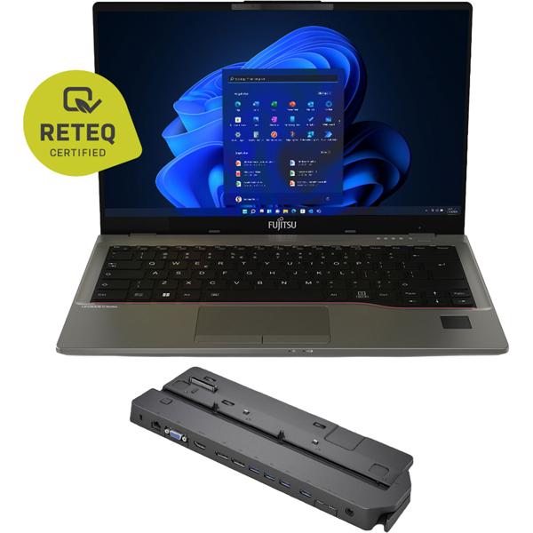 Fujitsu Lifebook U7412, 14’’ Full HD, Core i7, 16GB RAM, 512GB SSD, CH keyboard – Refurbished business laptop with docking station